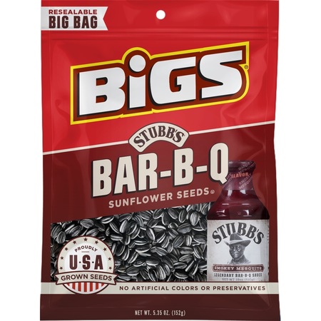 BIGS Bigs Stubb's Bar-B-Q Sunflower Seeds 5.35 oz. Bag, PK12 1601201287